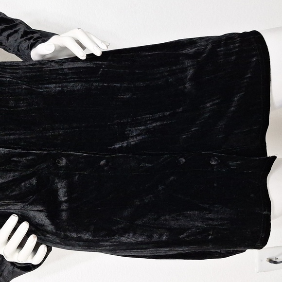 Emory Park Black Crushed Velvet Romantic Whimsigoth Witchy Mini Dress Size S - Picture 4 of 12